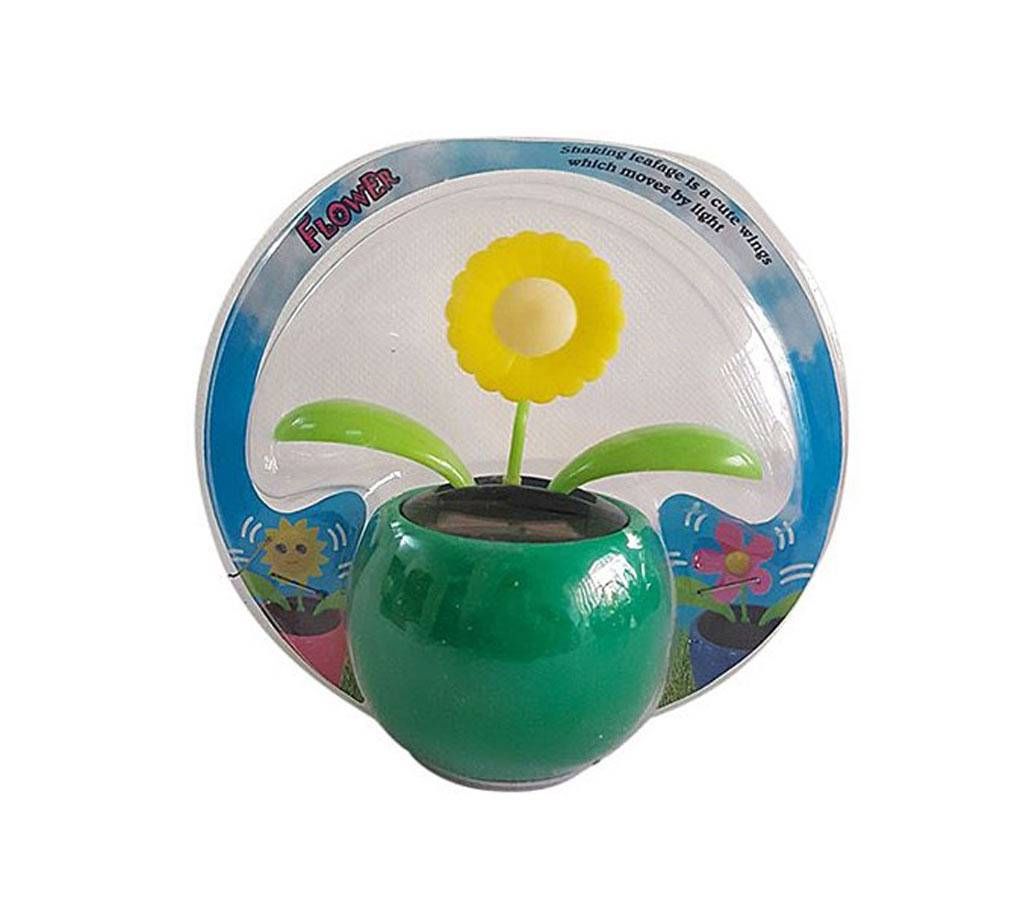 Sun Flower with shaking leaves - solar powered showpiece Green Yellow