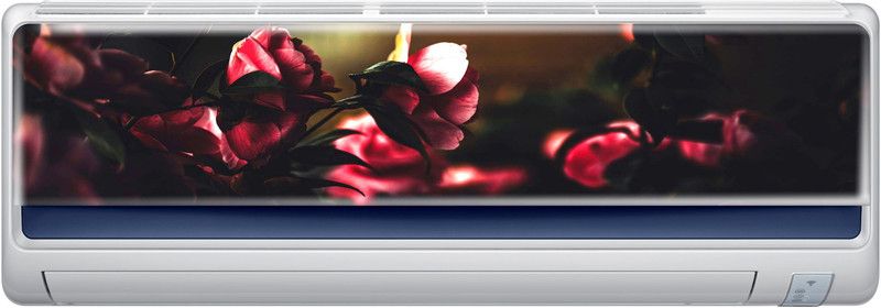 DivineDesigns 23 cm Red Flowers in Nature AC Sticker Self Adhesive Sticker  (Pack of 1)