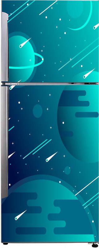 LAKSHIT ENTERPRISES 160 cm Decorative Abstract Multicolor 3D Galaxy Illustration Design Wallpaper Sticker For Fridge Décor Self Adhesive Sticker  (Pack of 1)