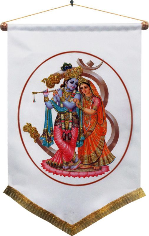 right LordKrishanaWallHanger03 Radhakrishna Tapestry  (Multicolor)