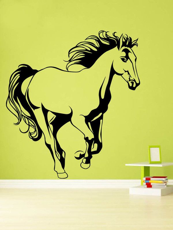 ALLURE 66 cm Running Horse Self Adhesive Sticker  (Pack of 1)