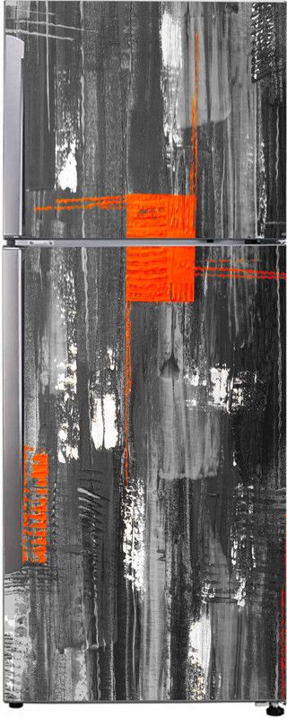 K2A Studio 60 cm orange , white and black paint design sticker Self Adhesive Sticker  (Pack of 1)