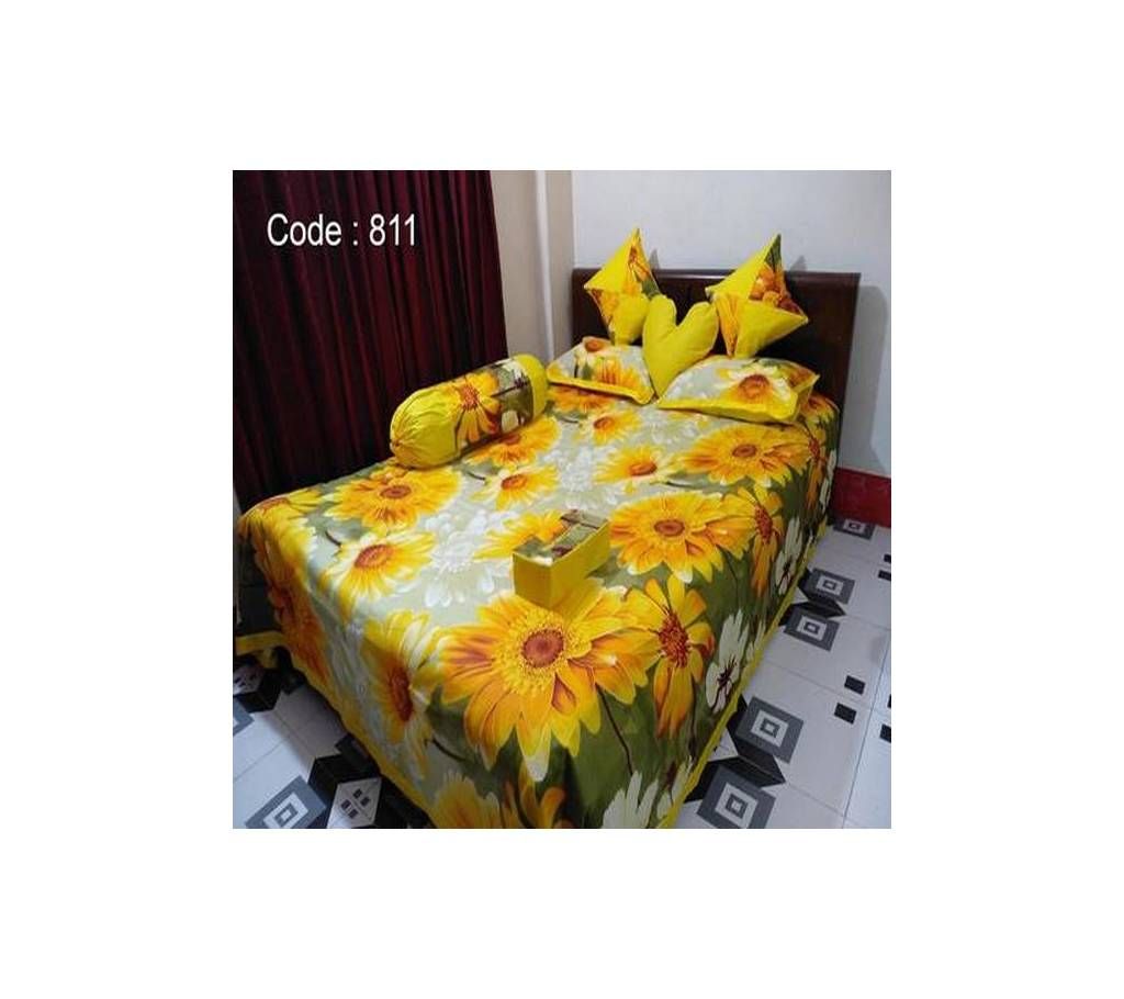 King Size Cotton Bedsheet Set - 8 Pcs Set