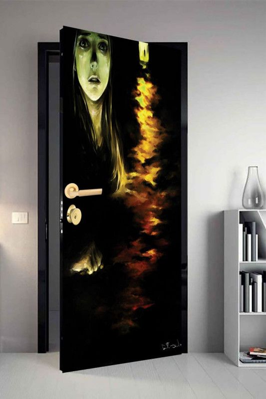 QTH 29.8 cm QTH Colourfull Dor-7277 Design Door Sticker Self Adhesive Sticker  (Pack of 1)