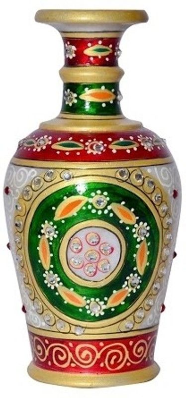 Vaah Marble Vase  (6 inch, Multicolor)