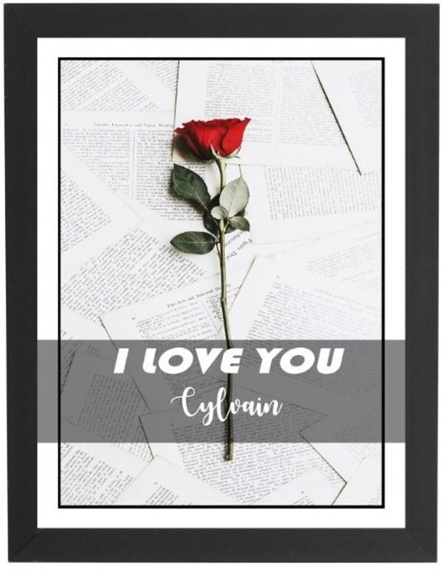 Beautum I Love You Cylvain Name Love You Printed Unique Digital Reprint 9inch x 13inch Painting Model No:CMGHP004092 Digital Reprint 13 inch x 9 inch Painting  (With Frame)