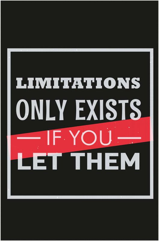 Inephos 'Limitations Only Exist' Inspirational Poster Paper Print  (18 inch X 12 inch, Rolled)