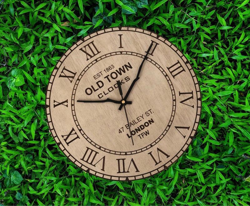 artificial enterprise Analog 30 cm X 30 cm Wall Clock  (Brown, Without Glass, Standard)