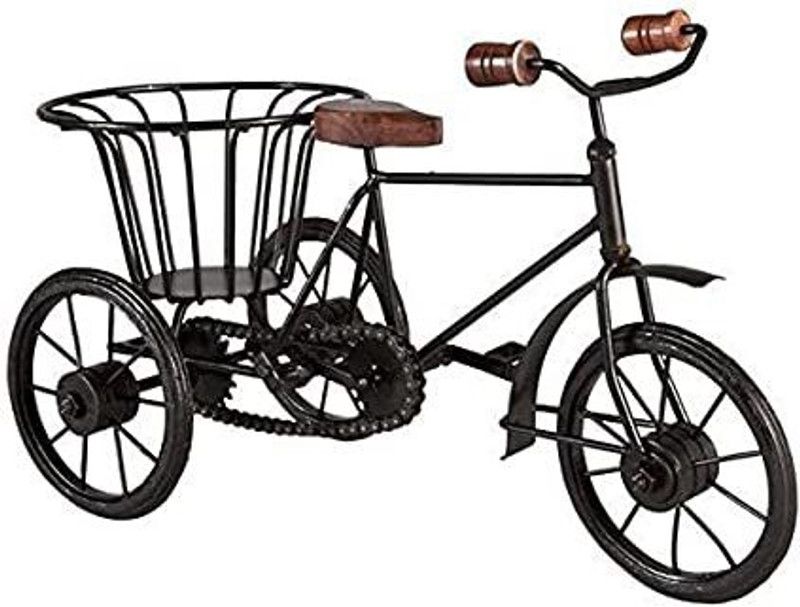 Pinkcity Gems & Handicraft Decorative Metal Rickshaw Decorative Showpiece - 40 cm  (Metal, Black)