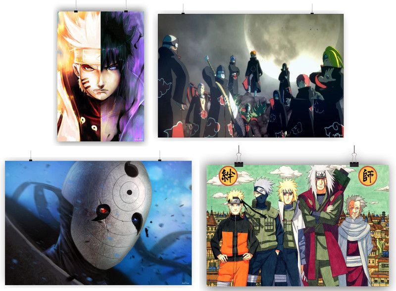 Naruto Combo 1480 Paper Print  (18 inch X 12 inch)