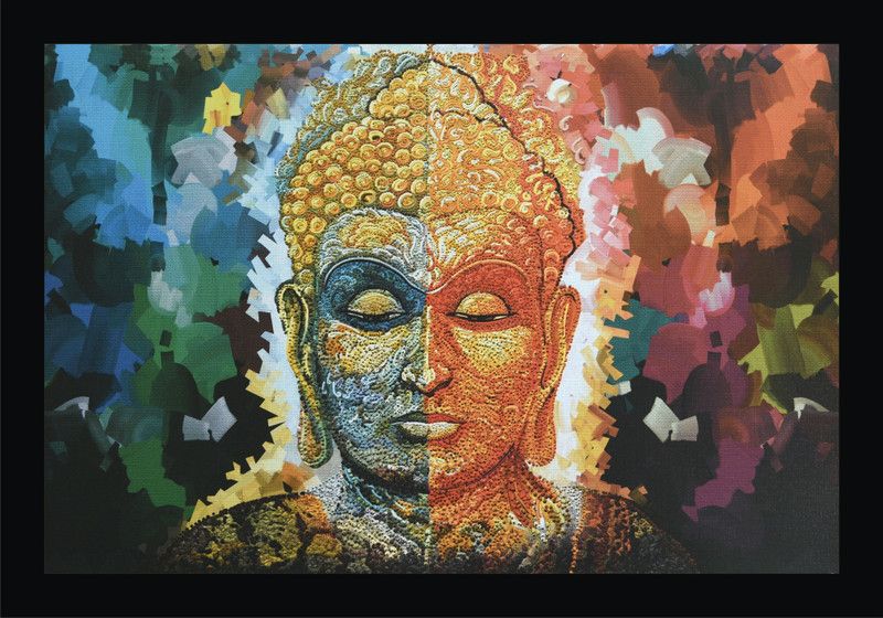 Mmory Beautiful Decorative Buddha Wall Decor Painting Digital Reprint 8 inch x 12 inch Painting  (With Frame)