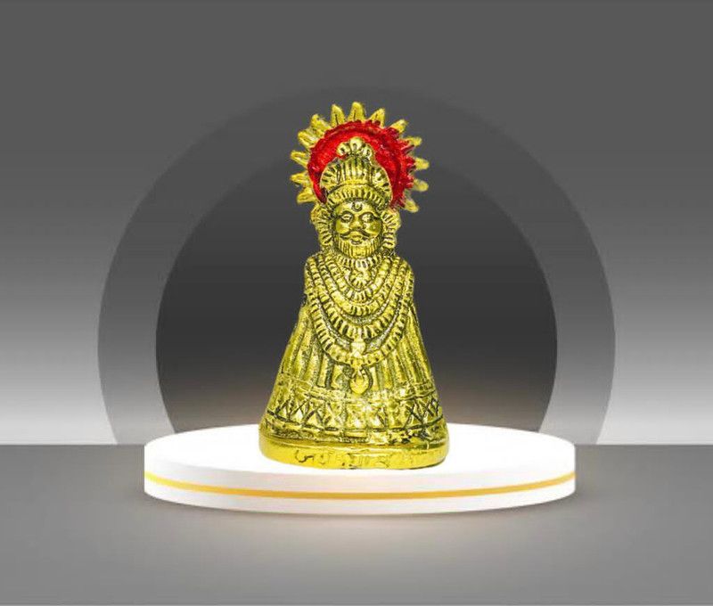 oyssta Khatu shyam baba metal murti ( 10 cm ) Decorative Showpiece - 10 cm  (Metal, Multicolor)