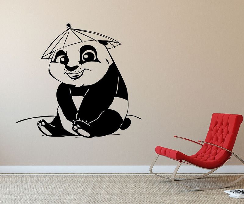 Zampyy 55 cm Baby Panda Wallsticker Self Adhesive Sticker  (Pack of 1)
