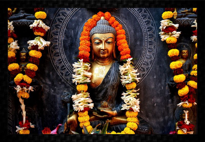 Bhawana Creation BUDDHA JI 001 Digital Reprint 8 inch x 12 inch Painting  (With Frame)