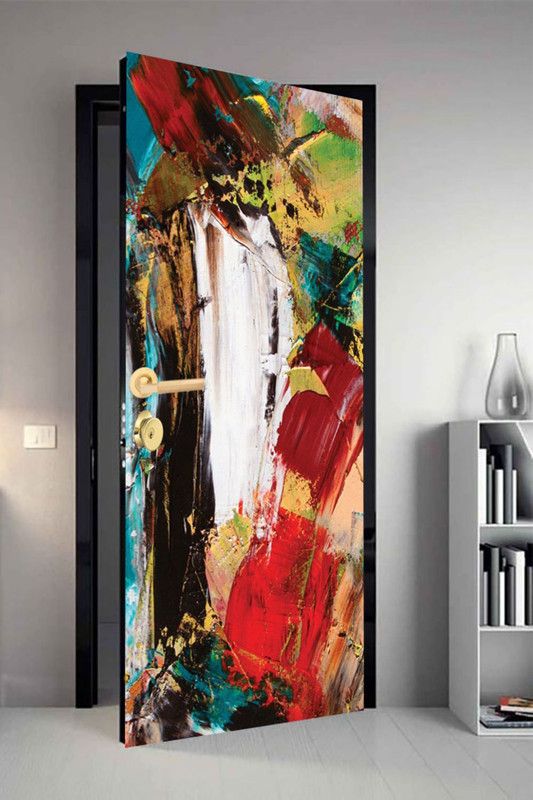 QTH 29.8 cm QTH Colourfull Dor-7780 Design Door Sticker Self Adhesive Sticker  (Pack of 1)
