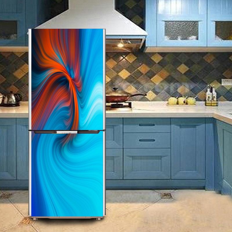 K2A Studio 60 cm abstract blue orange hole Self Adhesive Sticker  (Pack of 1)