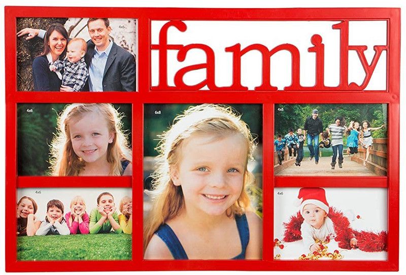 FINIVIVA MDF Personalized, Customized Gift Best Friends Reel Photo Collage gift for Friends, BFF with Frame, Birthday Gift,Anniversary Gift Wall  (Red, 6 Photo(s), 47 cm x 32 cm)