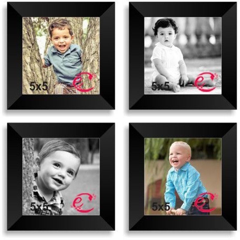 eCraftIndia Wood Personalized, Customized Gift Best Friends Reel Photo Collage gift for Friends, BFF with Frame, Birthday Gift,Anniversary Gift Wall  (Black, 4 Photo(s), 5In x 5In)