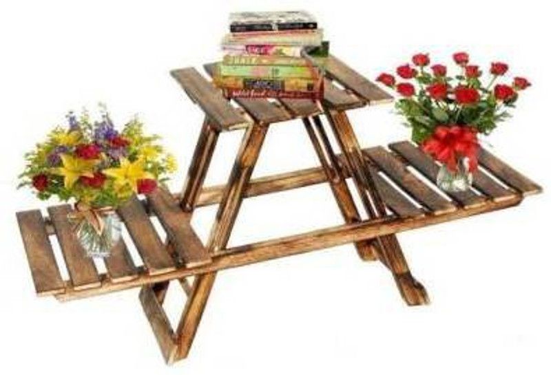 Surya Wood Art table01 Wooden Wall Shelf  (Number of Shelves - 3, Brown)