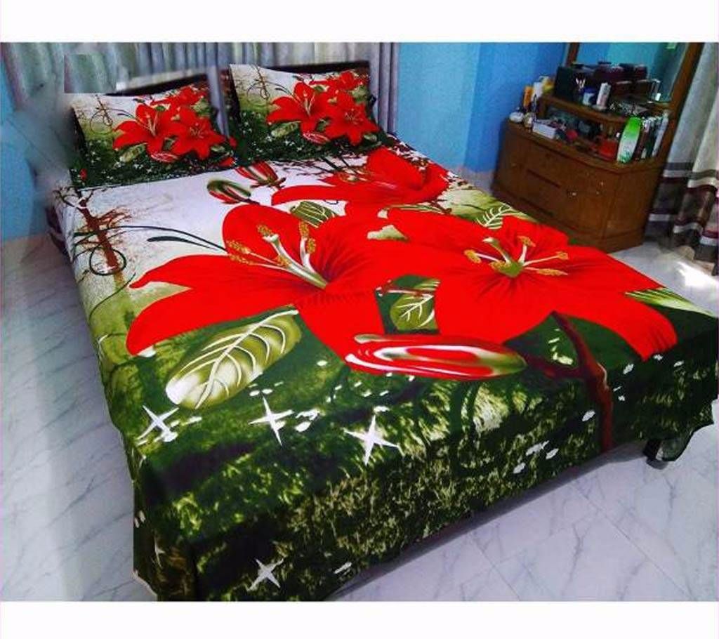 3 Pcs Cotton Bed Sheet Multicooler