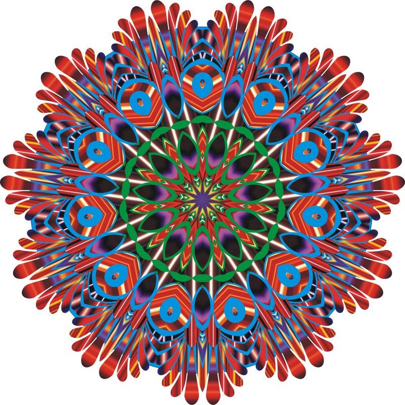 Jump up 59 cm Colorful Rangoli Self Adhesive Sticker  (Pack of 1)