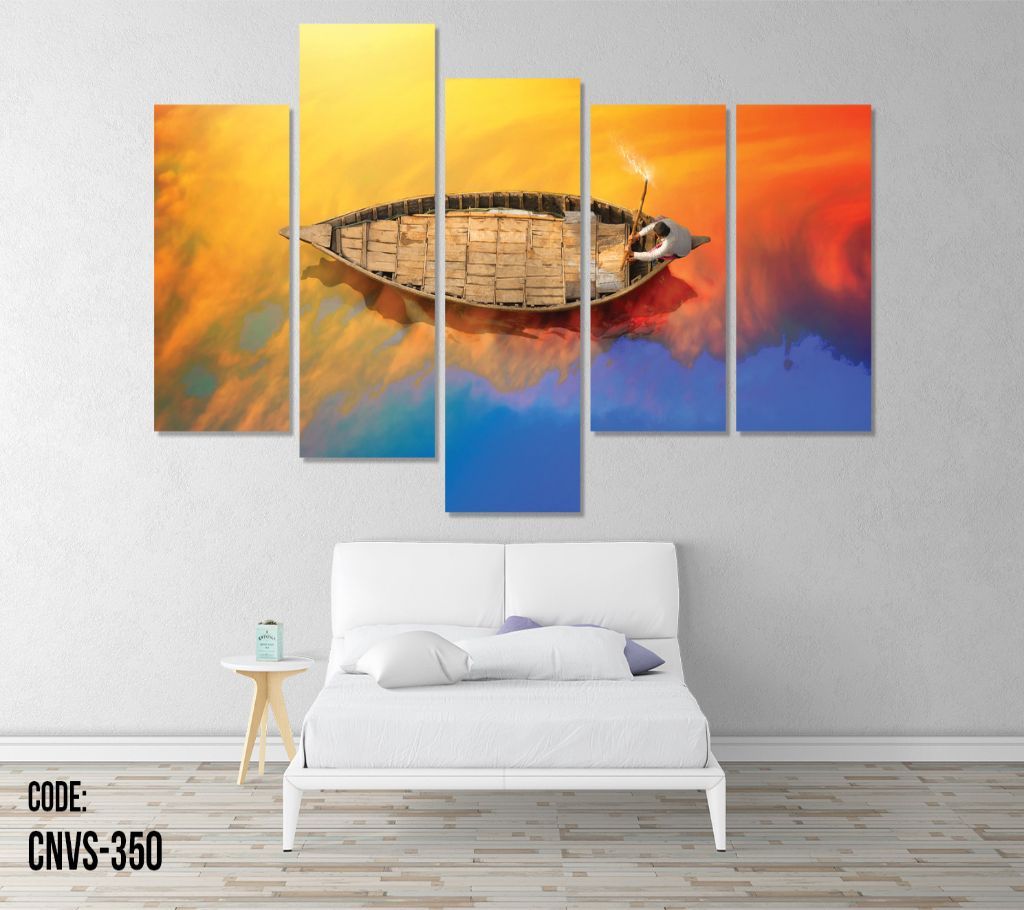 CNVS-350 Colourful Boat Wall Canvas Art Prints 78 inch x 48 inch