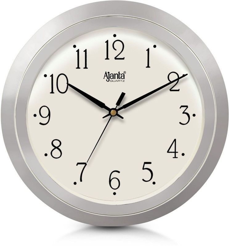 AJANTA Analog 25 cm X 25 cm Wall Clock  (White, With Glass, Standard)
