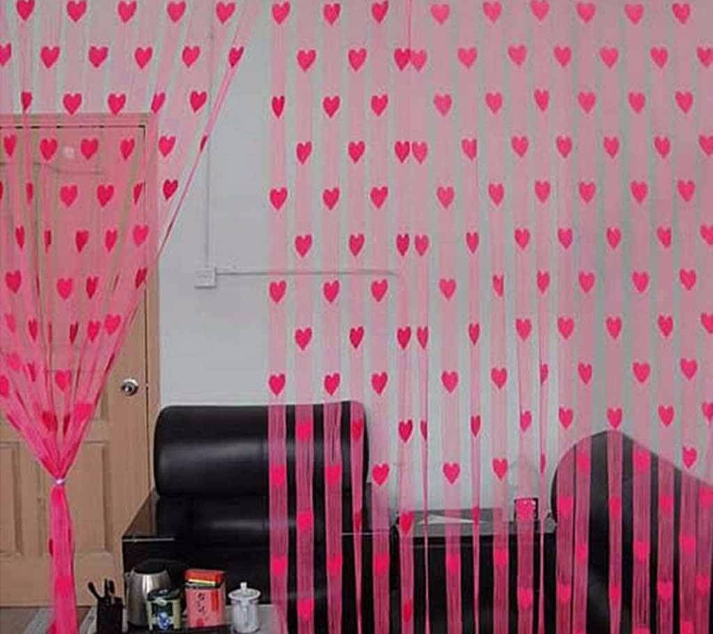 Heart Design Net Curtain - 2 pcs 