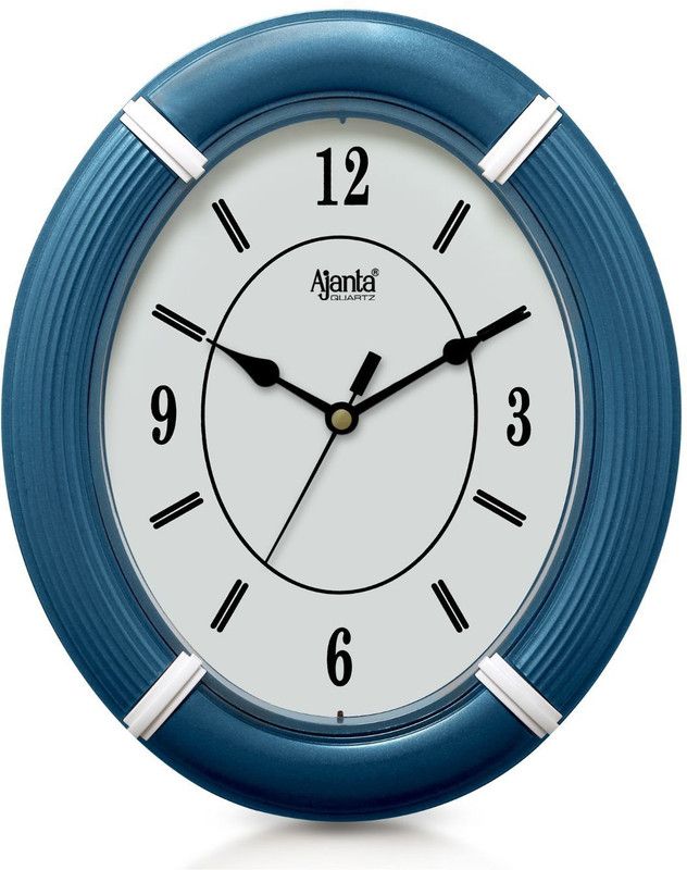 AJANTA Analog 25 cm X 21 cm Wall Clock  (Blue, With Glass, Standard)