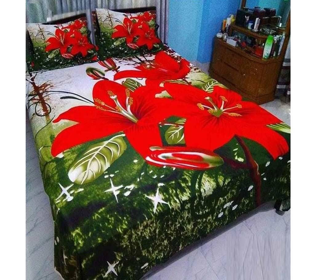 Printed Bed Sheet - Along With Pillow Cover - 037