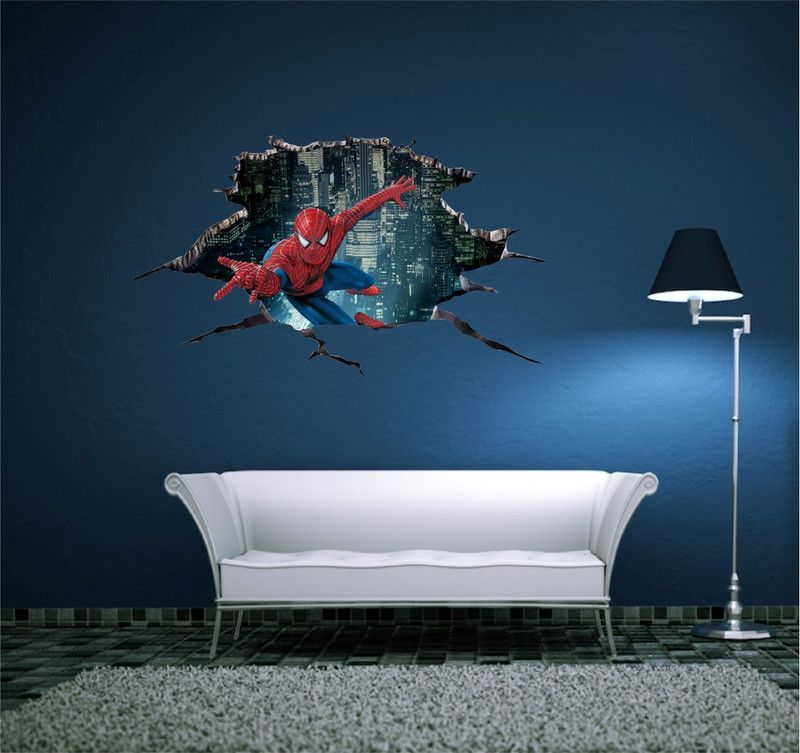 Sudarshan Creatives 86 cm Decorative Spiderman Wall Sticker Self Adhesive Sticker  (Pack of 1)