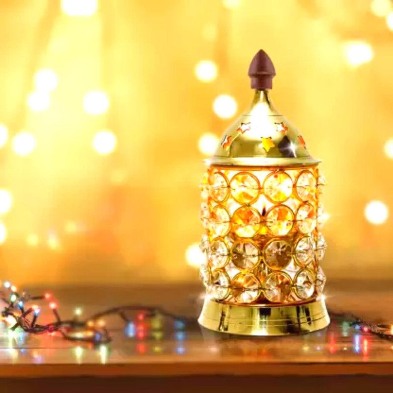 MITTRA Brass Table Diya  (Height: 4.5 inch)