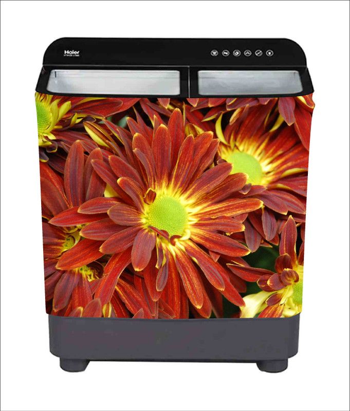 Khatwal Enterprises 60 cm decortive flower sunset washing machine sticker Self Adhesive Sticker  (Pack of 1)
