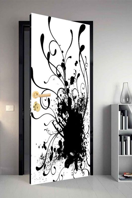 QTH 29.8 cm QTH Floral Dor-4615 Design Door Sticker Self Adhesive Sticker  (Pack of 1)