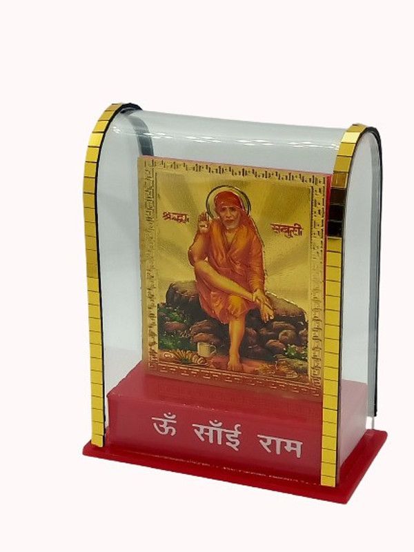 Xudo Statue Of Sai Nath Murti For Car Study Office Mandir Decorative Showpiece - 7 cm  (Plastic, Multicolor)