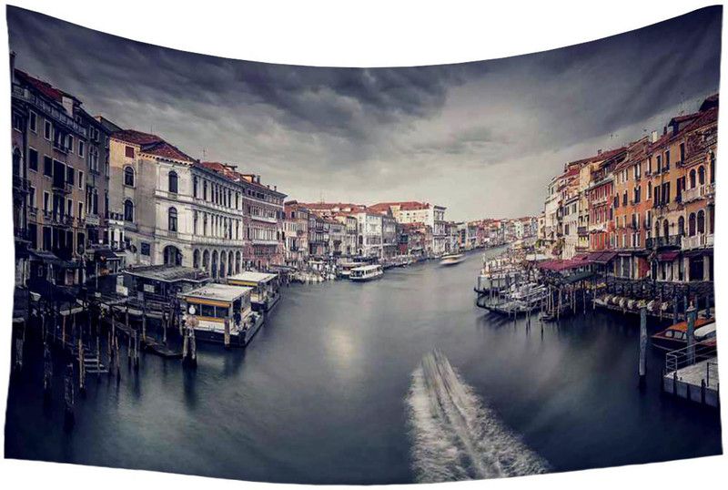 Artzfolio Beautiful Venice Cityscape, Grand Canal, Italy Canvas Fabric Tapestry 54x36inch Digital Art Tapestry  (Multicolor)