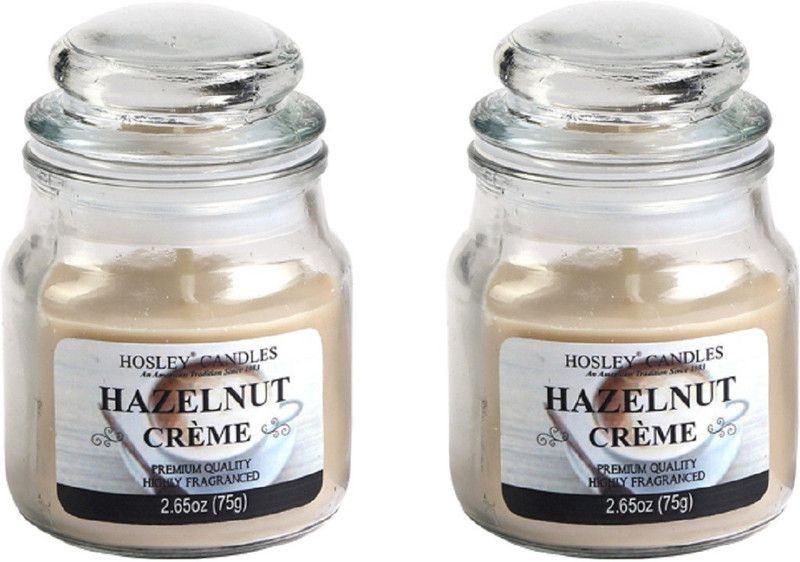 Hosley Set of 2 Hazelnut Crème 2.65 Oz (75g) Candle  (Brown, Pack of 2)