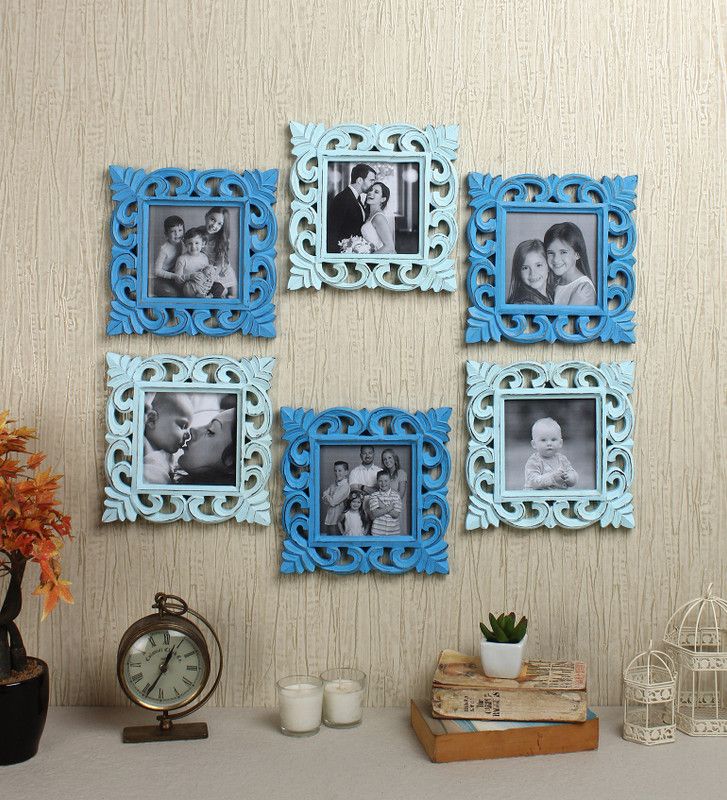 YATHA Wood Personalized, Customized Gift Best Friends Reel Photo Collage gift for Friends, BFF with Frame, Birthday Gift,Anniversary Gift Wall  (Blue, 6 Photo(s), 12.7 x 12.7 cm)