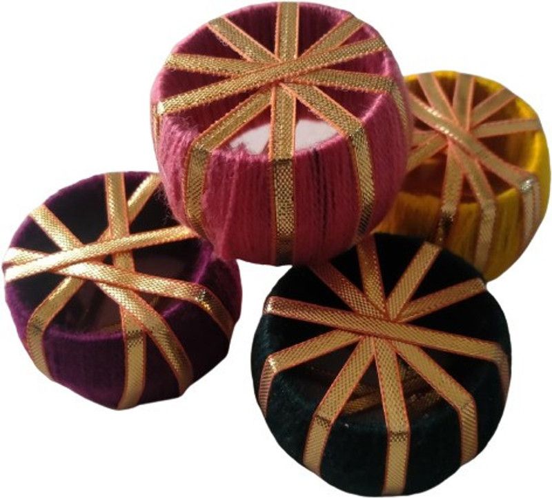 SET OF 4 CANDLE HOLDER \ DRUM USE FOR DIPAWALI DECORATION (RANDOM WILL COME) Candle  (Multicolor, Pack of 4)