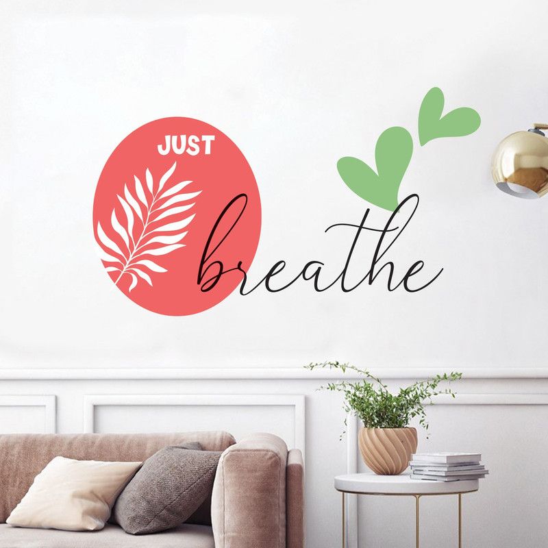 Just Breathe Wall Stickers - PVC Vinyl Wall Decals for Living Room Bedroom  (48 cm X 100 cm, Multicolor)
