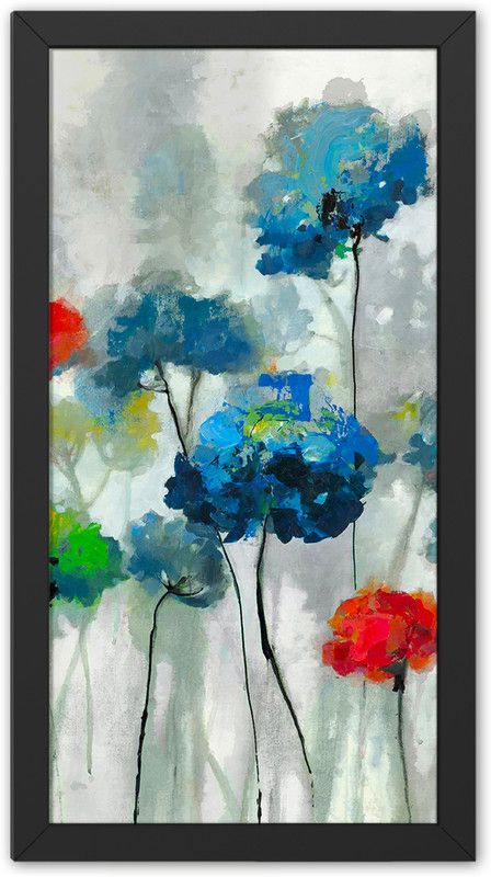 Ritwika's Nature Flowers Modern Art Painting Digital Reprint 13.5 inch x 7.5 inch Painting  (With Frame)