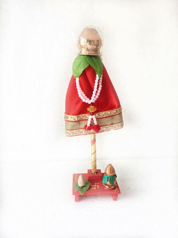 Itiha Red Ready made Gudi Showpiece for Gudi Padwa Decorative Showpiece - 22 cm  (Wood, Red)