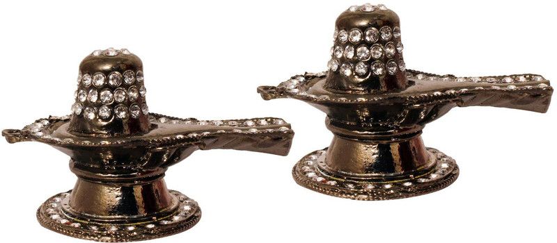 FABZONE set of 2 ShivLing Mini Idols for Car Dashboard Religious Idol Temple Decor Decorative Showpiece - 10 cm  (Polyresin, Multicolor)