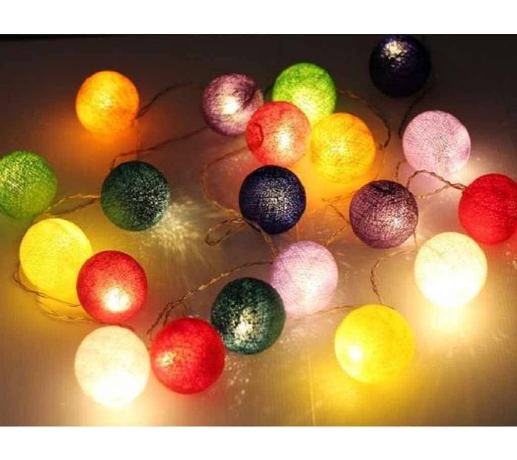 Decorative Fairy Lights - 12 Feet - cotton ball shape