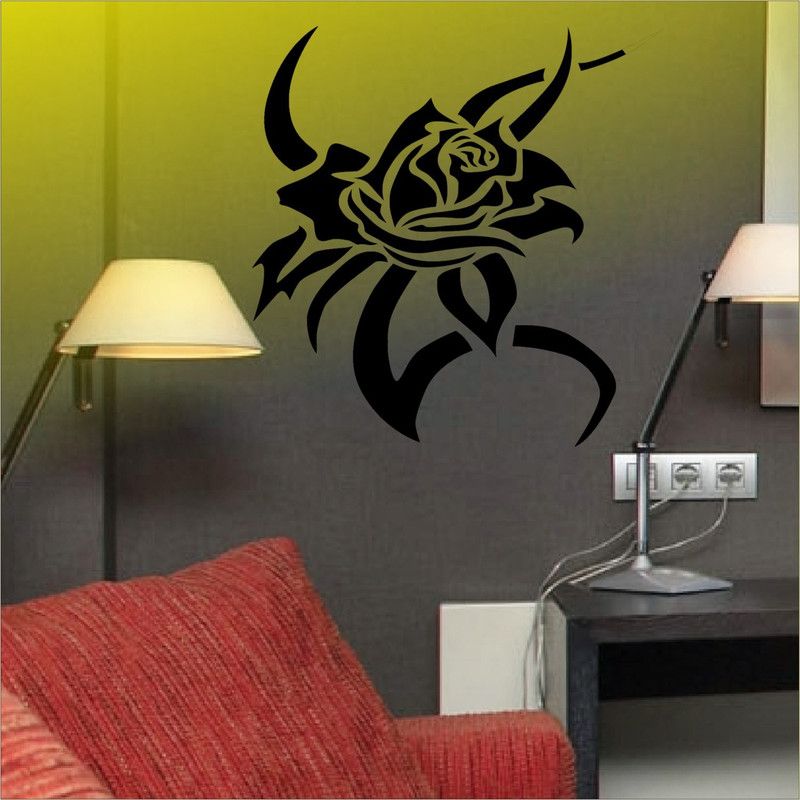Decor Villa 50 cm Decor Villa Rose Wall Decal And Sticker Self Adhesive Sticker  (Pack of 1)