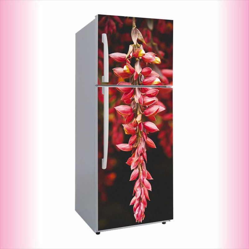 Decor studio 60 cm decorative qute hearts pink abstract effect fridge wallpaper poster self adhesive vinyl fridge wrap decorative wall sticker (PVC vinyl multicolor) Size 60x160 cm Magnetic Sticker  (Pack of 1)