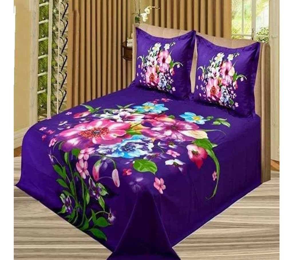 Printed Bed Sheet - Along With Pillow Cover - 016 - MAF