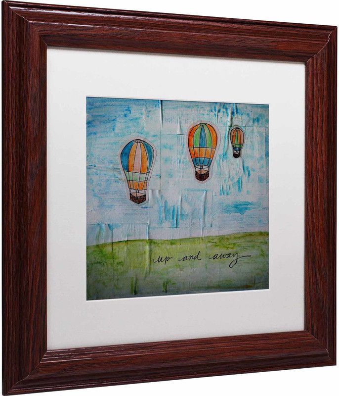 Trademark Art "Up and Away" Canvas Art by Nicole Dietz White Matte Wood Archival Paper Canvas 11 inch x 11 inch Painting  (With Frame)