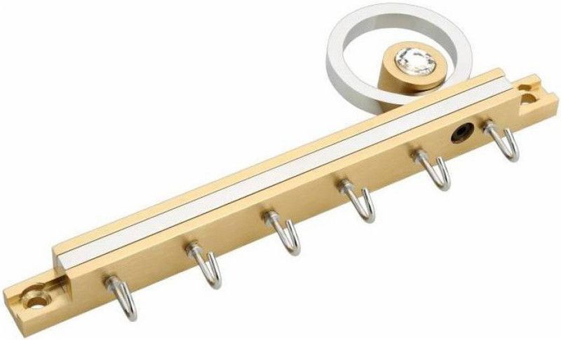 itabtech Antique Flute hanger hooks G Stainless Steel Key Holder  (6 Hooks, Gold, Silver)
