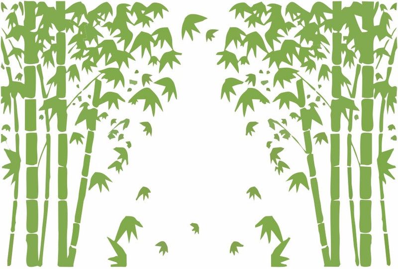 Wallzone 90 cm Bamboo Tree|Graphic|Art Multicolor Pvc Vinyl Wallsticker For Decorations Self Adhesive Sticker  (Pack of 1)